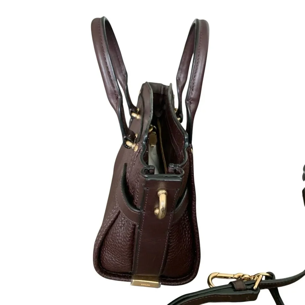 COACH Swagger Carryall 20 Nubuck Pebble Leather  Oxblood Color Gold Hardware NWT